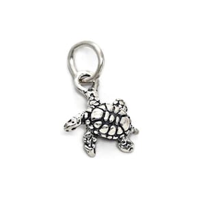 Tiny Sea Turtle 925 Sterling Silver Charm for Anklet or Bracelet SC26077