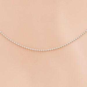 Perlenkette Halskette Sterling Silber 19,5 Zoll 1,8 mm
