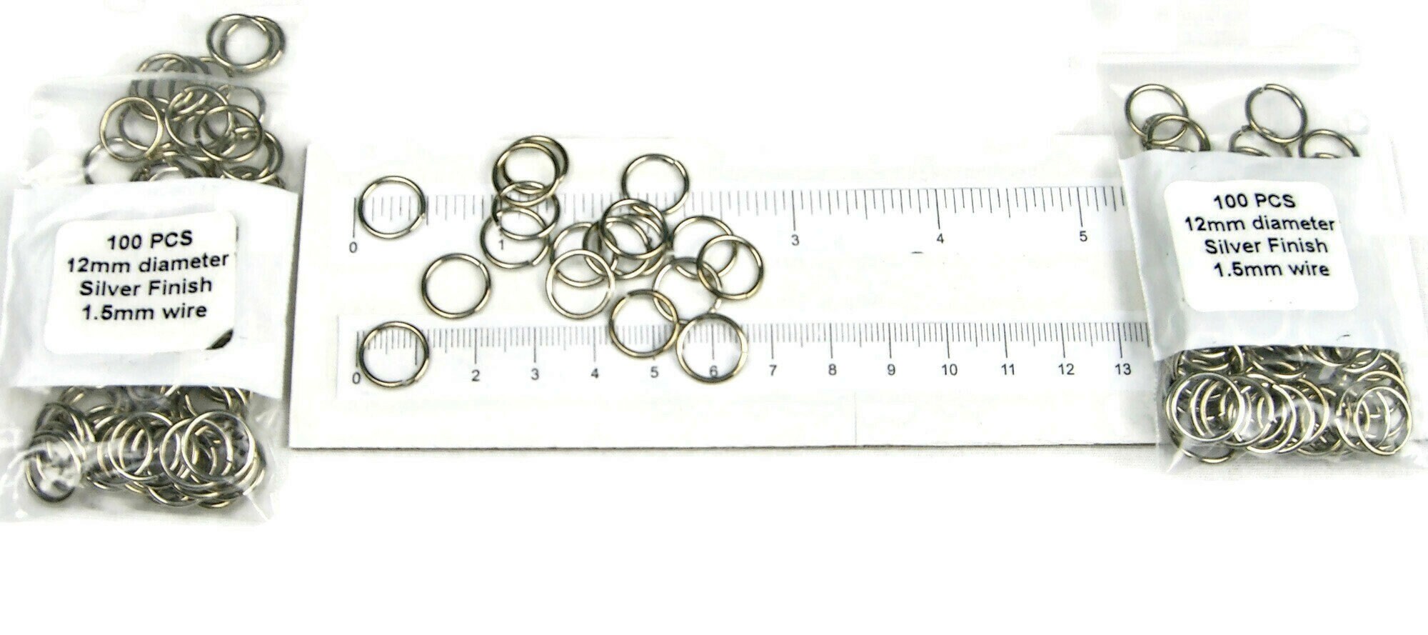13400-Small Silver Jump Rings 1/4 Diameter