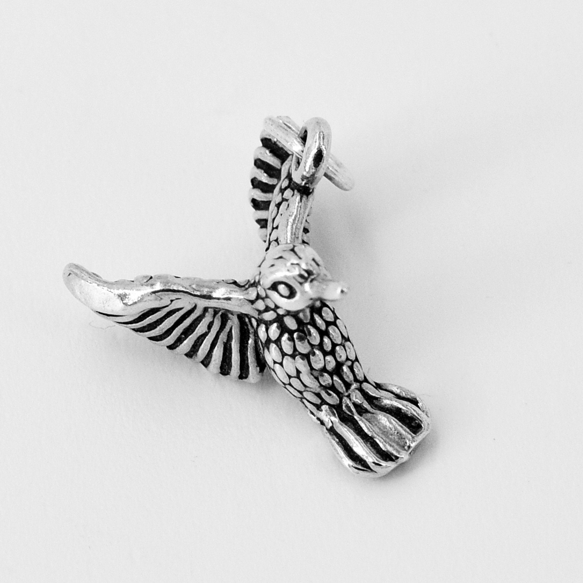 ハミングバード スターリングシルバー 3D バードペンダントチャーム