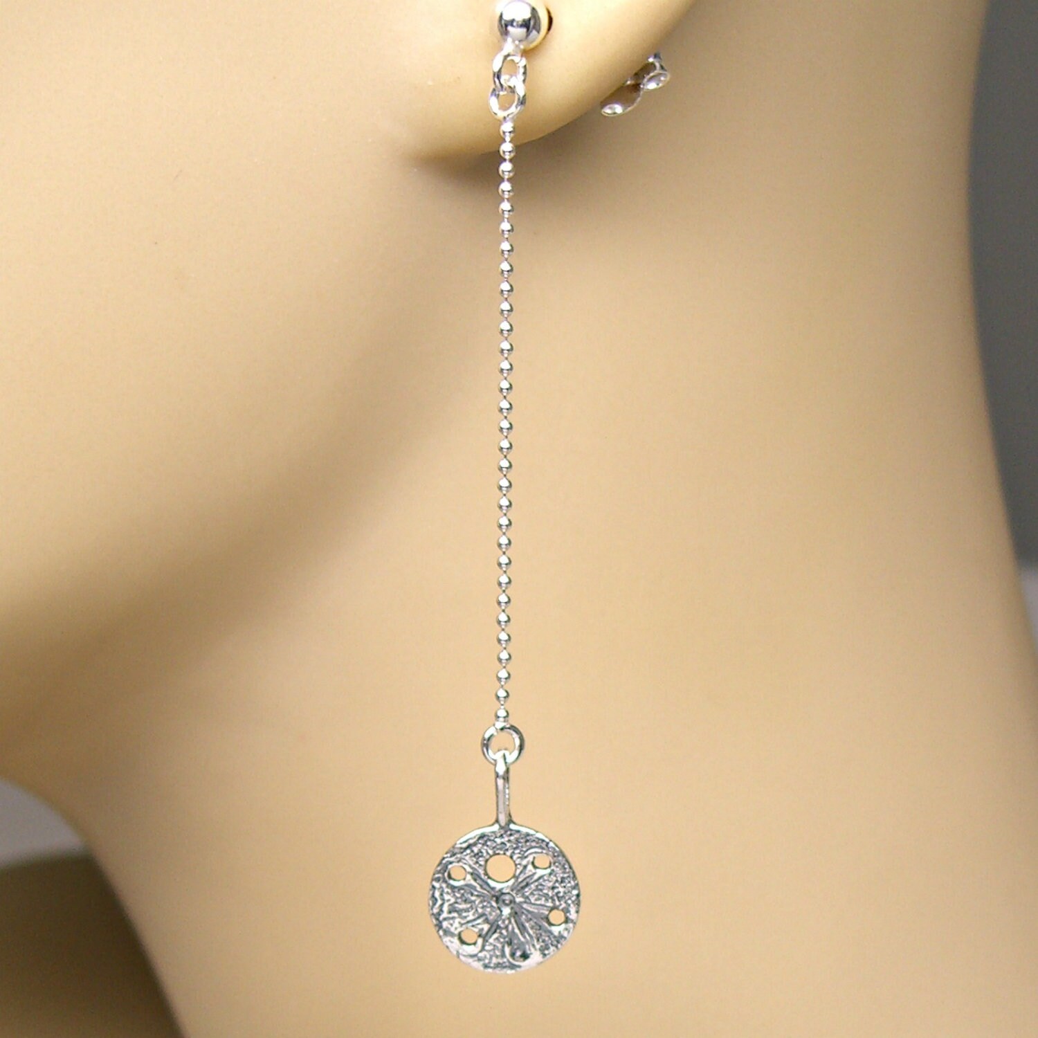 Stainless Steel Earrings | Sand Dollar Studs | 1 Pair | E'arrs Inc