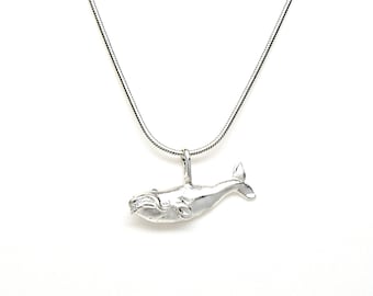 Whale Sterling Silver Sea Life Beach Pendant Charm or Necklace 2012