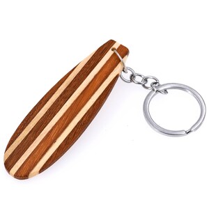 Wood Surfboard SUP Key Chain, Single Fin Tanker Long Board Key Ring ...