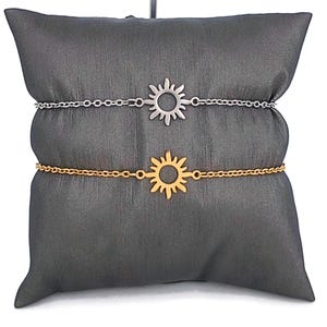 Sun Bracelet Anklet Adjustable Cable Chain 7&quot; - 9&quot; Gold or Silver Beach 1028-340