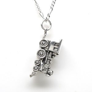 Narrow Gauge Train Engine Locomotive Sterling Silver Pendant Charm or Necklace 2171