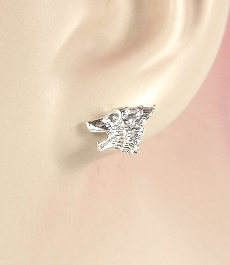 Wolf Studs - Etsy
