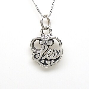 Sis Sister Small Heart Sterling Silver Family Love Charm or Necklace 2189