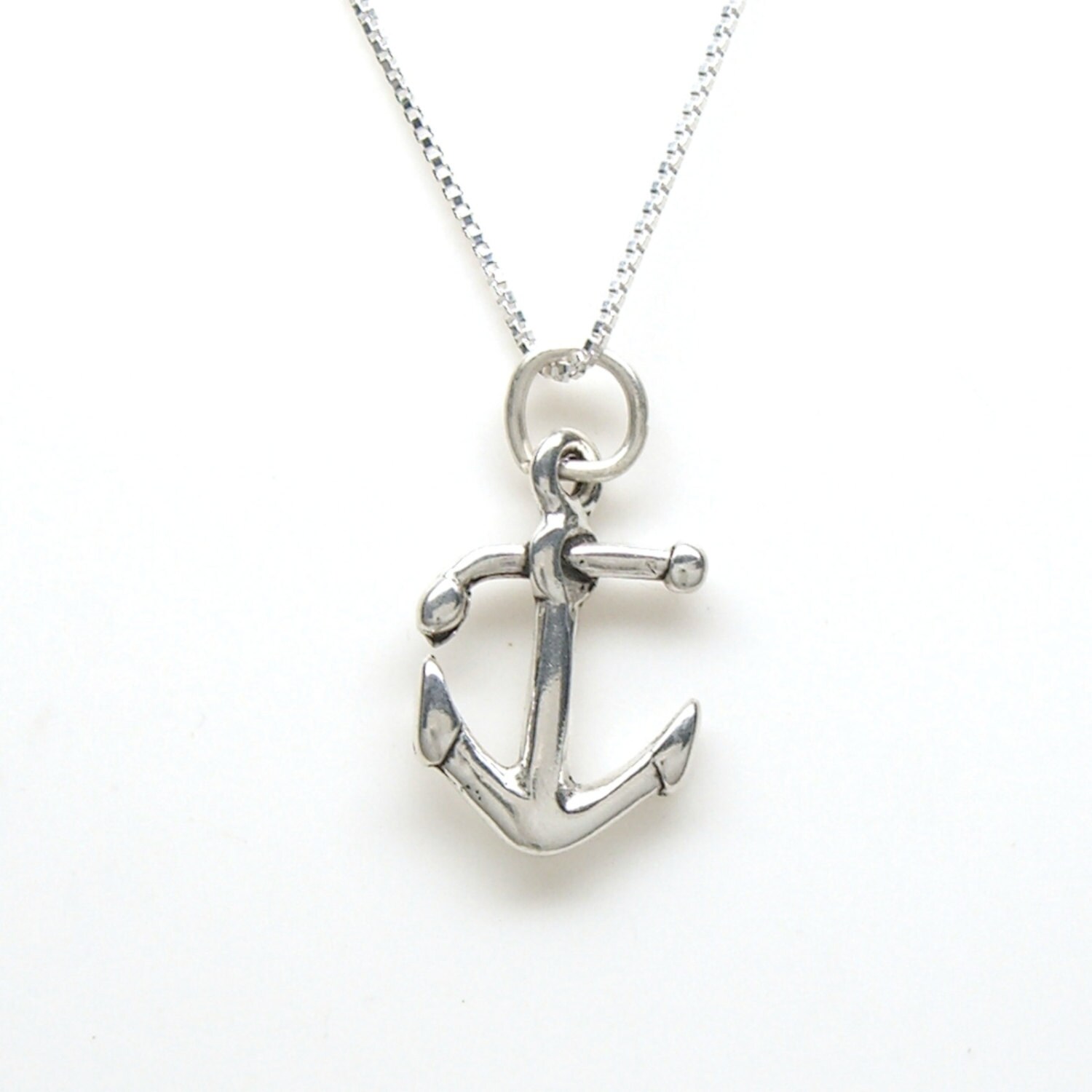 Small Boat Anchor Sterling Silver Nautical Charm Pendant or Small Boat Anchor Sterling Silver Nautical Charm Pendant or