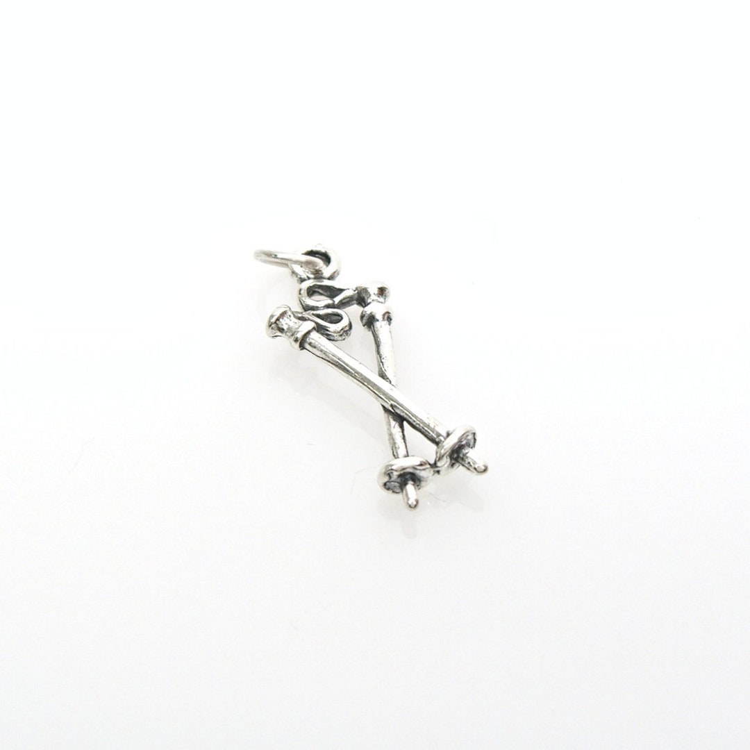 Ski Poles Sterling Silver Winter Skiing Sports Charm Pendant or ...