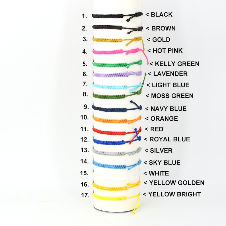 Fish Hook Bracelet Adjustable Braided Cord 5 to 9 Inches Choice of 17 Colors 1017-89 image 3