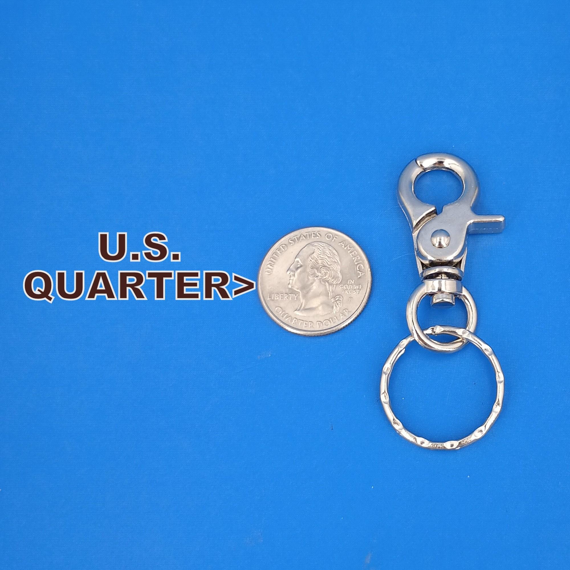 Swivel Scissor Swivel Snap Clasp With Split Ring, Silver Steel
