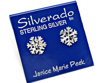 Oorbellen sneeuwvlok sterlingzilver, oorstekers 3432