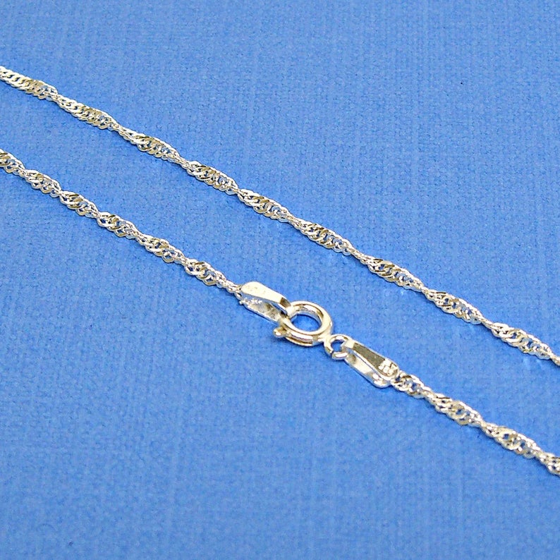 Sterling Silver Necklace Chain Singapore Twist 16 18 20 Etsy