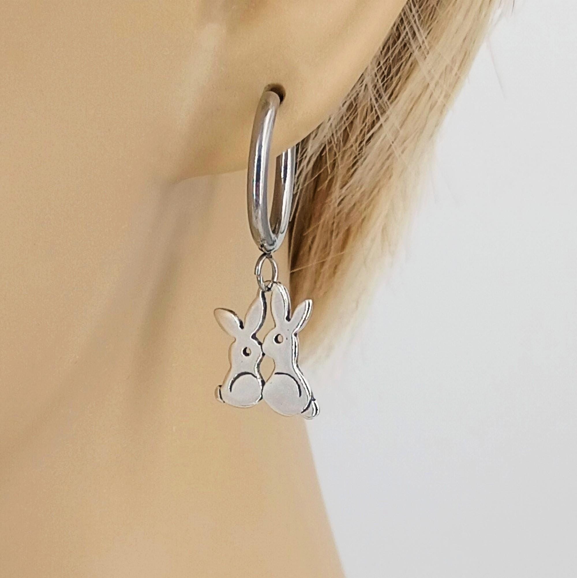 WEVENI Acrylic Easter Egg Bunny Earrings | Cute Dangle Rabbit Hare Jewelry For Women & Girls | Colorful Gift For Spring & Holidays - View #9