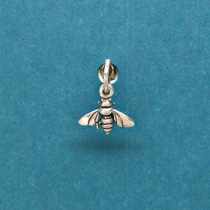 Honey Bee Sterling Silver Insect Mini Charm for Bracelet or Anklet 1796