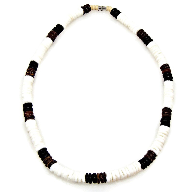 Necklace 18 8mm Puka Shell Coconut Beads Surfer Beach Jewelry Sea Shells SUP 7033 image 1