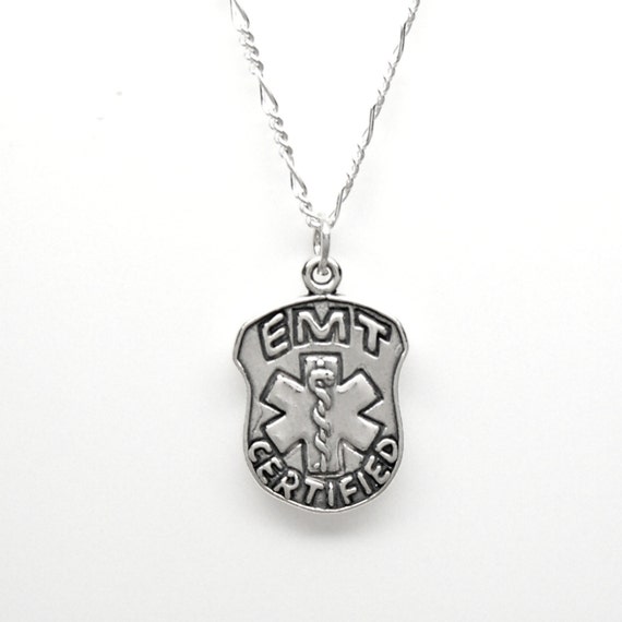 EMT Certified Badge Charm Medical Sterling Silver EMT Certified Badge Charm Medical Sterling Silver
