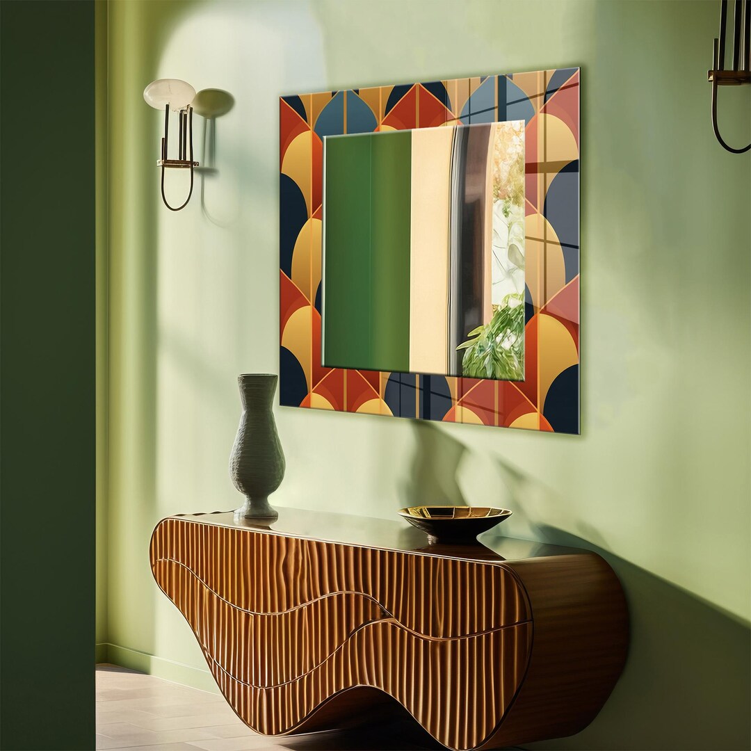 Elegant Tempered Glass Mirror Wall Decor for Bathroom & Entryway Square