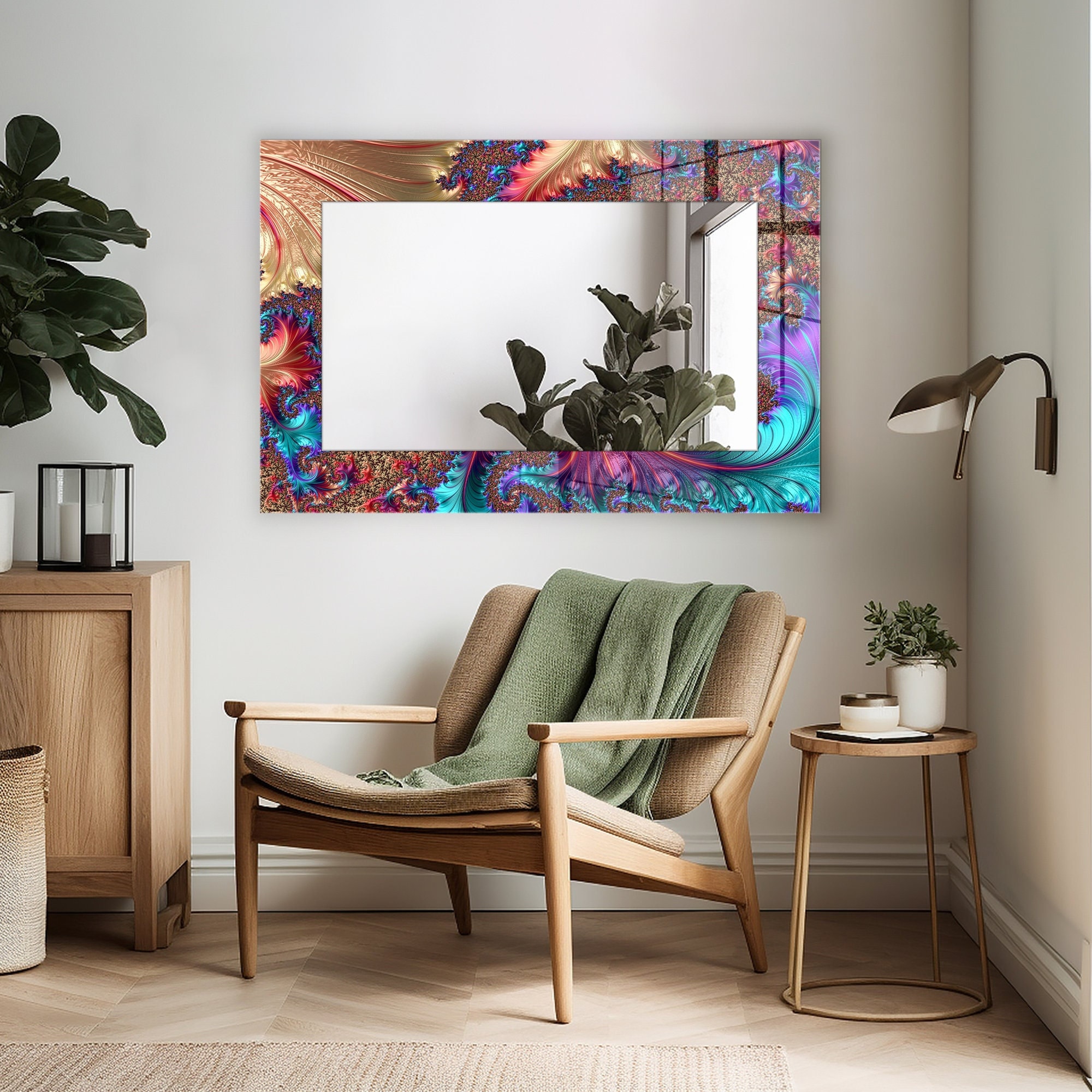 Luxury Abstract Design Mirror for Bedroom, Entryway Mirror, Vertical