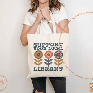 Library Tote, Library Tote Bag, Library Day, Support Your Local Library, Public School Library, Librarian Gift, School Librarian gift