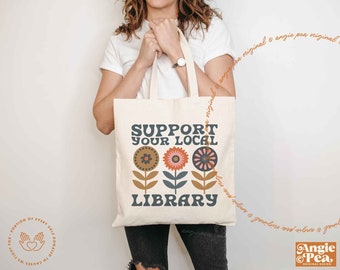 Library Tote, Library Tote Bag, Library Day, Support Your Local Library, Public School Library, Librarian Gift, School Librarian gift