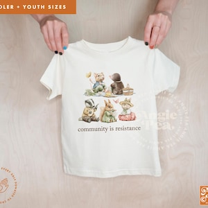 Community is Resistance, Social Justice Toddler Shirt, Youth Shirt, Kids Shirt, Gender Neutral Kids Shirt, Kids Tee, Toddler Tee imagen 1