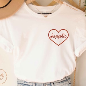 sapphic shirt, bisexual pride, kiss more girls, fruity shirt, subtle pride, WLW, subtle, lesbian pride, bi pride, sapphic pride