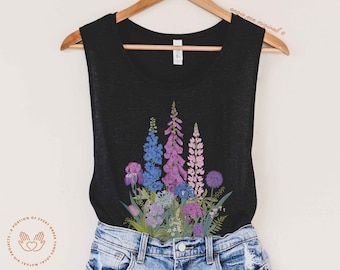 Subtle Bi, Subtle Bisexual, Bi Pride Tank, Sapphic Tank, Sapphic Shirt, WLW, Wildflowers