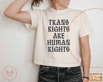 Trans Rights Are Human Rights, Trans Pride, Protect Trans Kids, Protect Trans Youth, Trans Crop Top, Boxy Crop Top, Comfort Colors