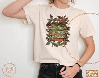 Read Banned Books Shirt, Banned Books Crop, Banned Books Comfort Colors Shirt, Boxy Crop Top, Comfort Colors Crop Top
