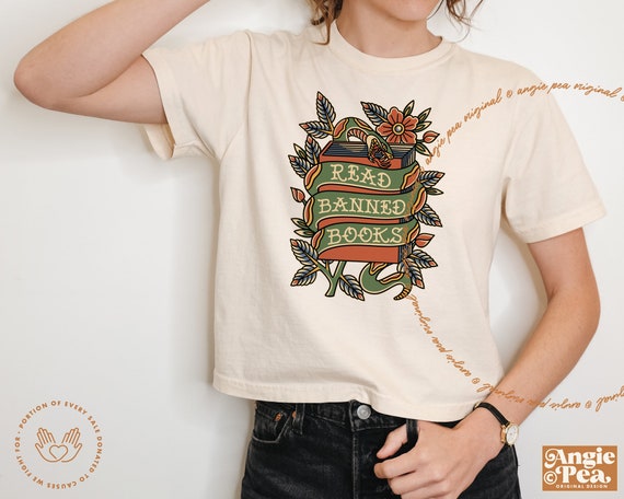 Read Banned Books Shirt, Banned Books Crop, Banned Books Comfort Colors Shirt, Boxy Crop Top, Comfort Colors Crop Top