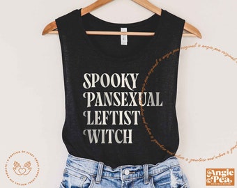 Spooky Pansexual Leftist Witch, Pansexual Pride, Queer Halloween, Leftist Witch, Spooky Leftist, Spooky Liberal Witch, Pansexual Halloween