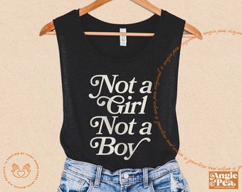 Nonbinary, Nonbinary Pride, Nonbinary Shirt, Tank, Enby Pride, Not a Girl, Not a Boy, Enby Shirt, No Gender, Nature Knows No Binary