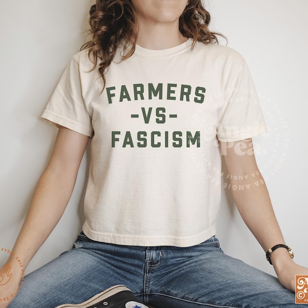 Farmers against Fascism, Protect our Farmers, Stop the land grab! Community is Resistance, Anti Fascist, No war but class, Eat The Rich