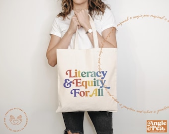 Literacy and Equity for All, Read Banned Books, Banned Books Tote, Large Tote, With The Banned, Library Tote, Librarian Gift