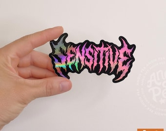 Sensitive Sticker Holographic, HSP Highly Sensitive Person Sticker | Empathy sticker | dishwasher safe | weather and waterproof