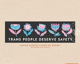 Trans People Deserve Safety, Protect Trans Folks, Protect Trans Youth Sticker or Magnet