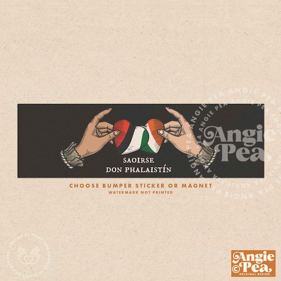 Irish Palestine Solidarity, Saoirse Don Phalaistin, Saoirse Don Phalaistin Bumper Sticker or Magnet, Free Palestine Bumper Sticker or Magnet