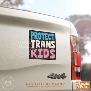 Protect Trans Kids Sticker or Magnet, Protect Trans Youth, Trans Rights are Human Rights, Trans Bumper Sticker or car magnet
