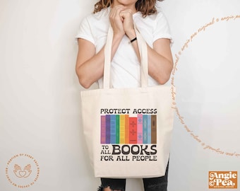 Banned Book Tote, Library Tote, With The Banned, Librarian Gift, Read Banned Books, Free People Read Freely, Book Lover Gift, Large Tote