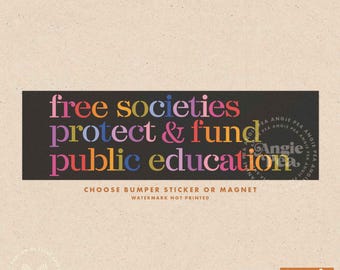 Teacher Bumper Sticker, Teacher Car Magnet, Fund Public Schools, Protect Public Education, Teacher Gift, Teacher Stocking Stuffer