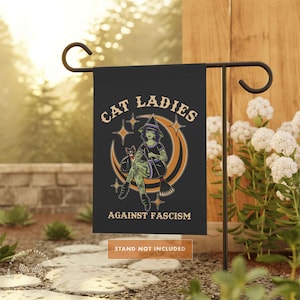 Cat Ladies Flag, Cat Ladies Against Fascism, Feminist Halloween Yard Flag, Witchy Garden Flag, Feminist Flag, Feminist Halloween