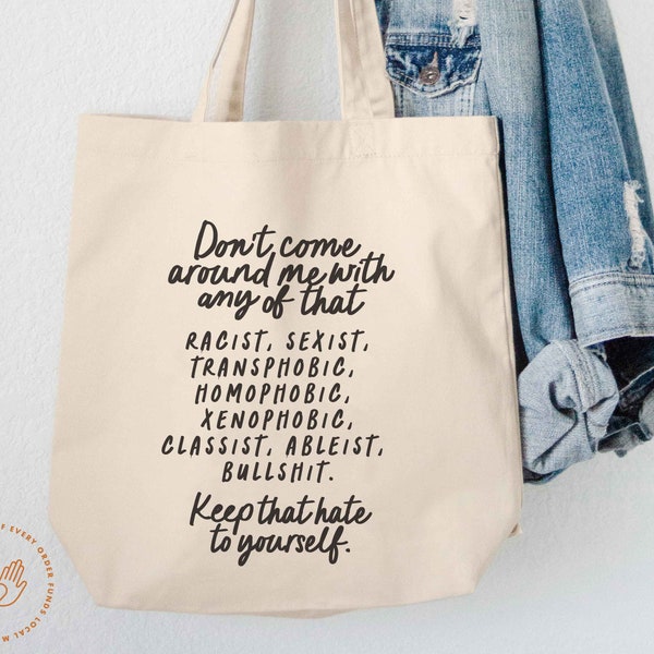 Leftist Tote, Empathy Tote, Anti Racist, Trans Rights, Gay Rights, Disability Rights, Anti Capitalist, Class War