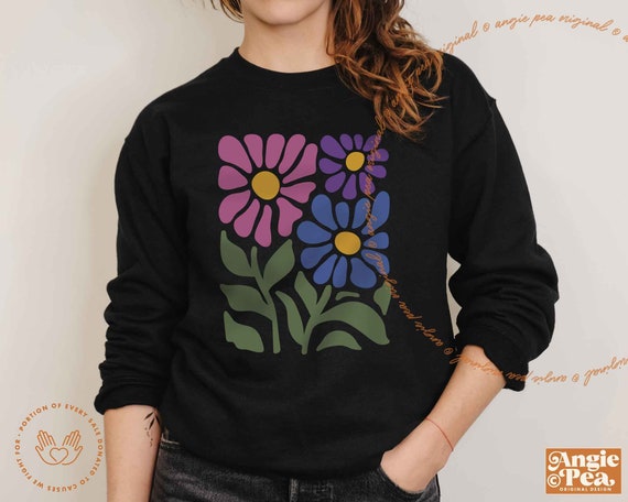 Subtle Bi, Subtle Bisexual Sweatshirt, Queer Coded, Secretly Bi, Hoodie, Bisexual Floral, Bi Pride, Bisexual Pride, Boho Floral, 4XL and 5XL