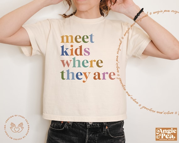 SPED Teacher Shirt, SLP Shirt, Meet Kids Where They Are, Special Education Team Shirt, Boxy Crop Top, Comfort Colors Crop