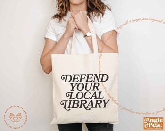 Library Tote, Library Tote Bag, Public Library, Librarian Tote, Defend Your Local Library, More Libraries, Read Banned Books