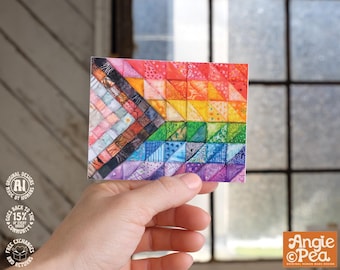 Pride Flag Sticker, Pride Watercolor Quilt  | Pride vinyl sticker | dishwasher safe | weather and waterproof
