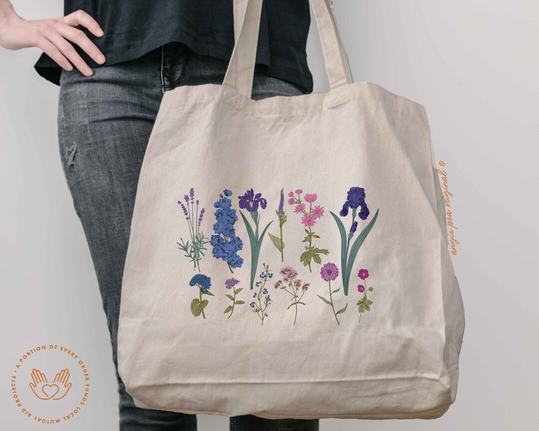 Subtle Bi Bag Subtle Bi, Subtle Bisexual, Large Tote, Wildflower Tote, Bi Pride ...