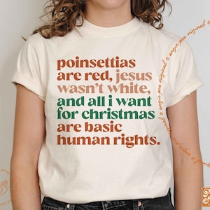 Jesus Wasn&#39;t White, Basic Human Rights, Feminist Christmas, All I want for Christmas, Trans Rights, LGBTQ Rights, Funny Political Christmas