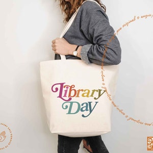 Library Tote, Library Tote Bag, Library Day, Support Your Local Library, Public School Library, Librarian Gift, School Librarian gift